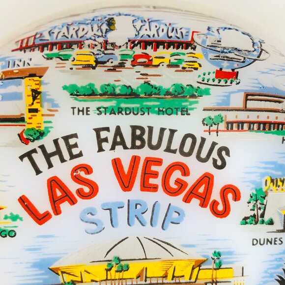 Vintage Las Vegas Milk Glass Trinket Dish Sin City Old Casino Strip Speakeasy - Picture 5 of 10